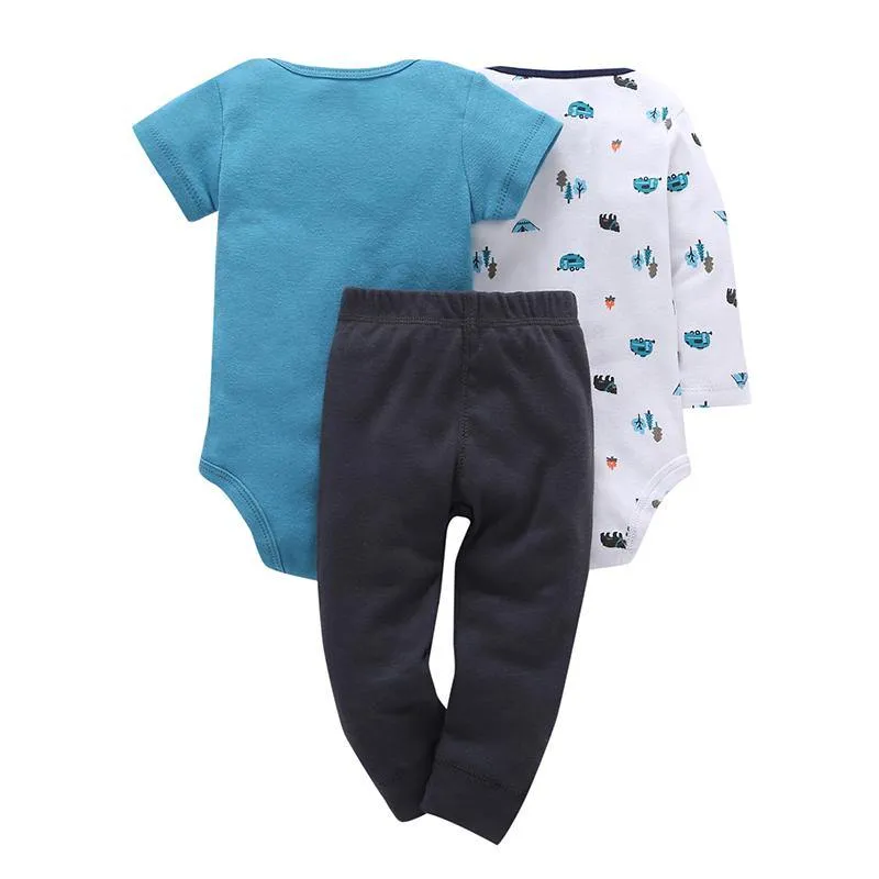 Adorable Bodysuit Set for Babies with PJs - 3 Piece Set