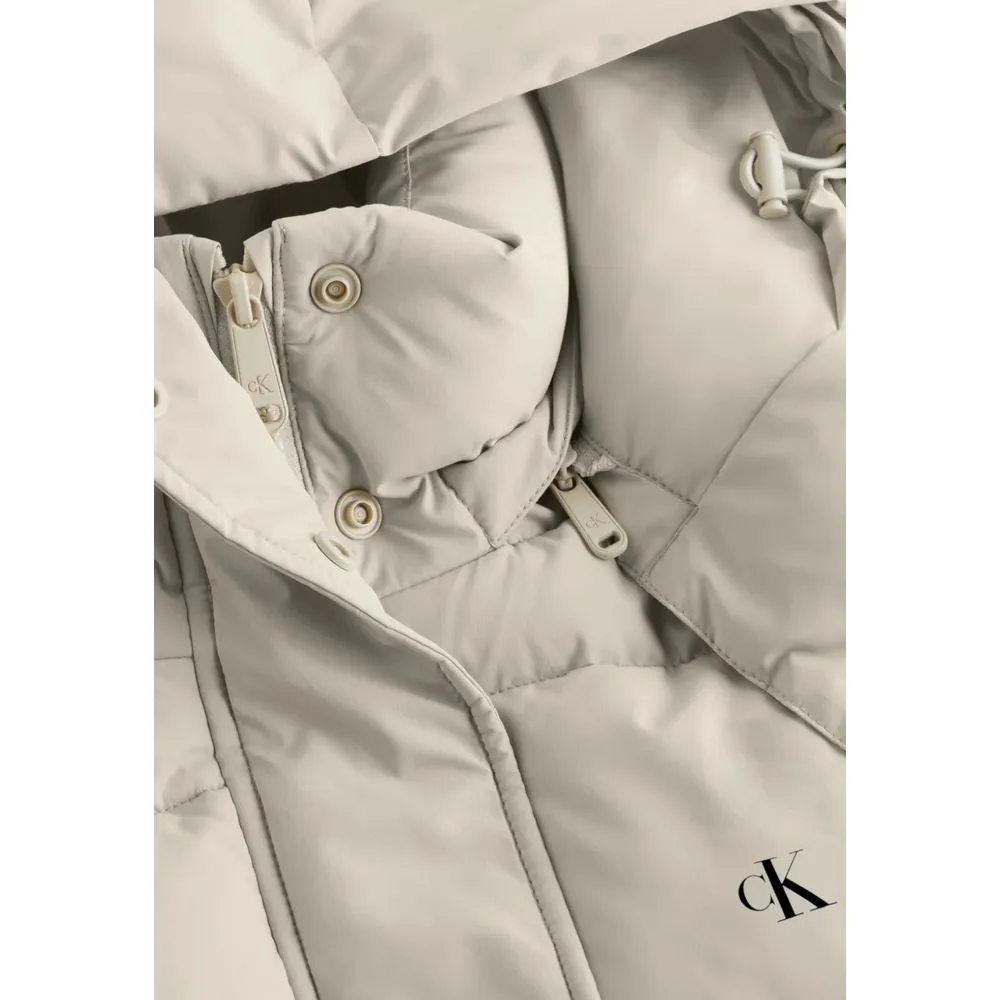 Beige Recycled Polyester Jackets & Coat