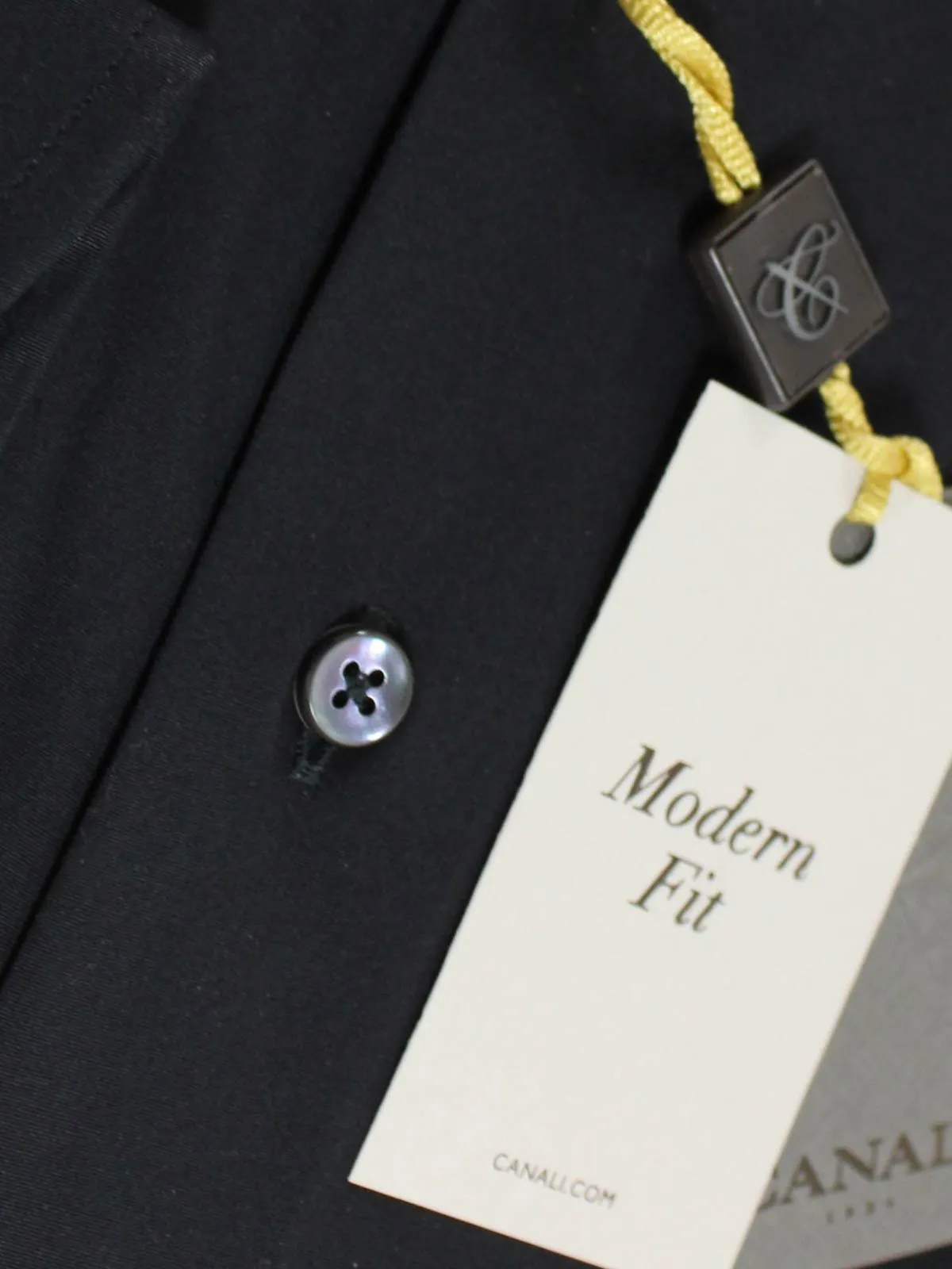 Canali Shirt Black Stretch - Modern Fit 43 -17