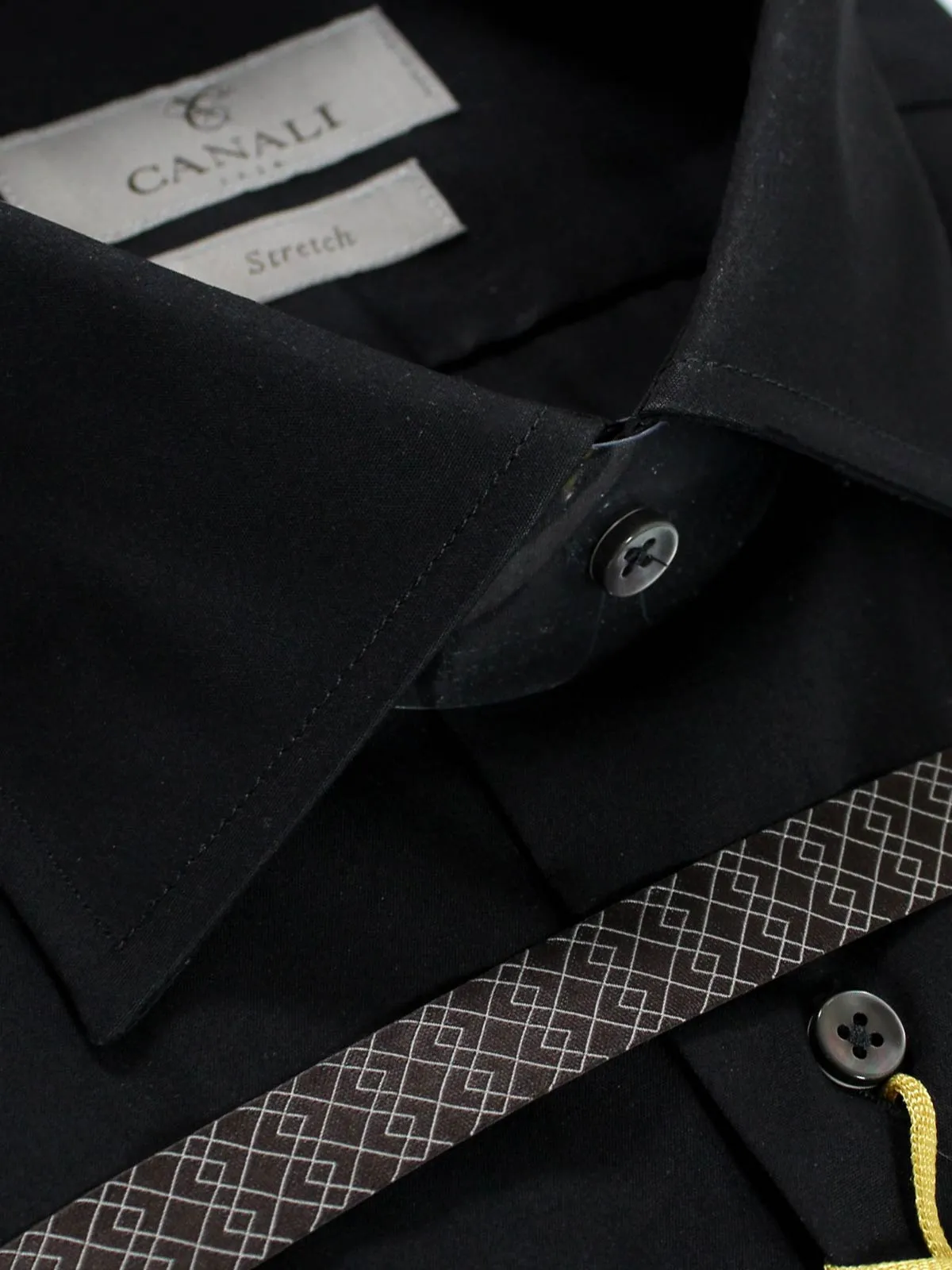 Canali Shirt Black Stretch - Modern Fit 43 -17