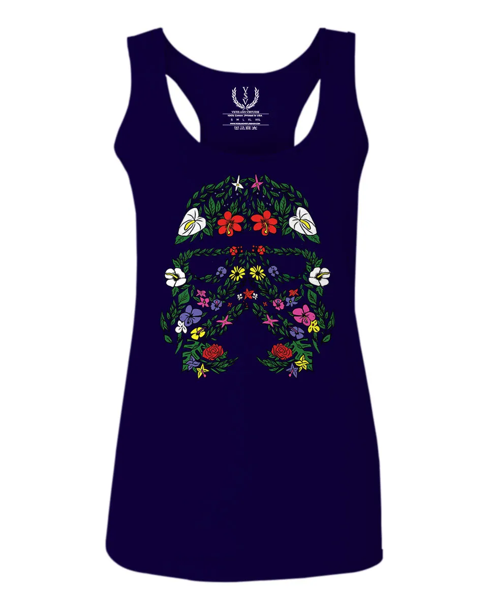 Cool Graphic Floral Tropical Flowers Stormtrooper Street wear  women's Tank Top sleeveless Racerback