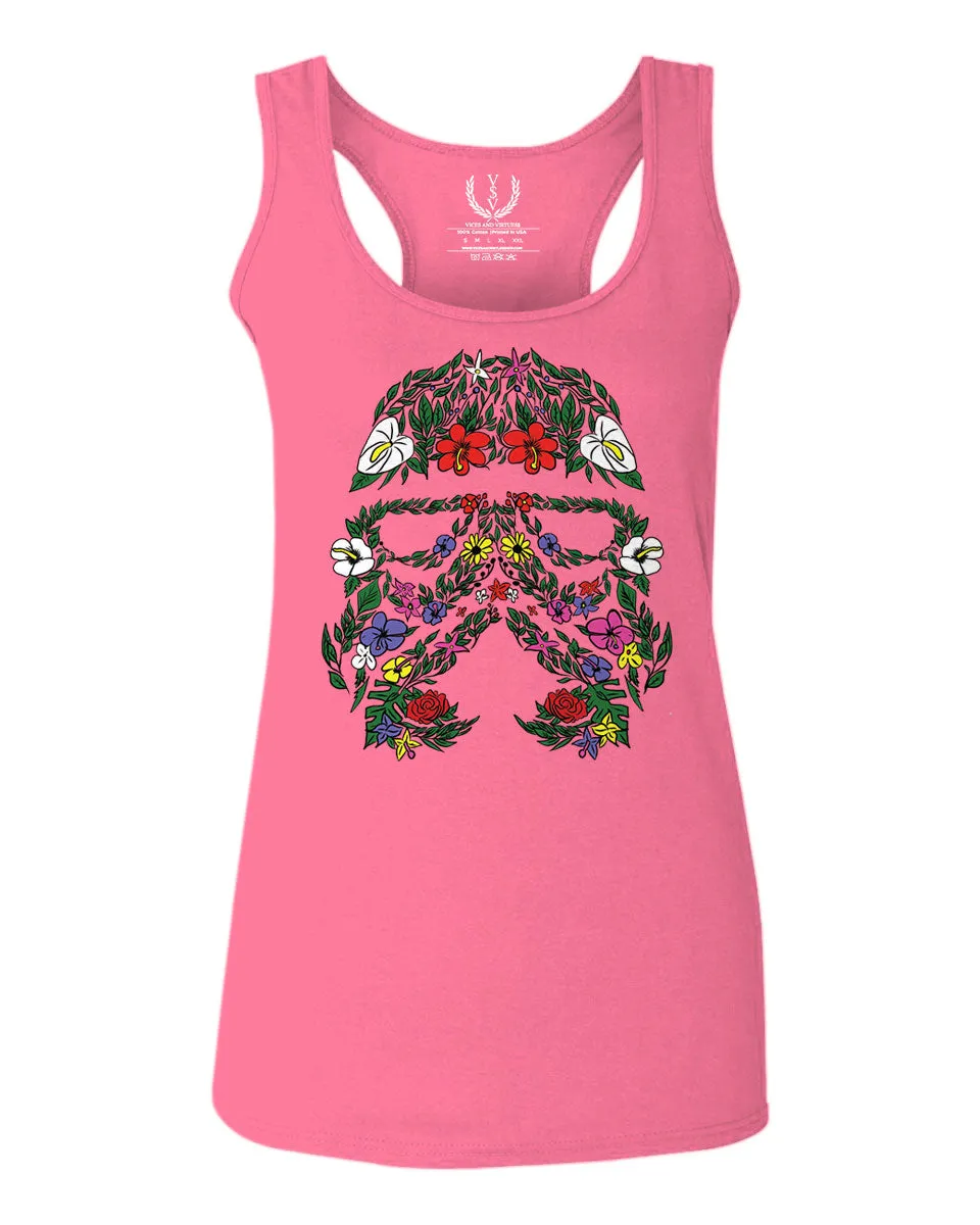 Cool Graphic Floral Tropical Flowers Stormtrooper Street wear  women's Tank Top sleeveless Racerback