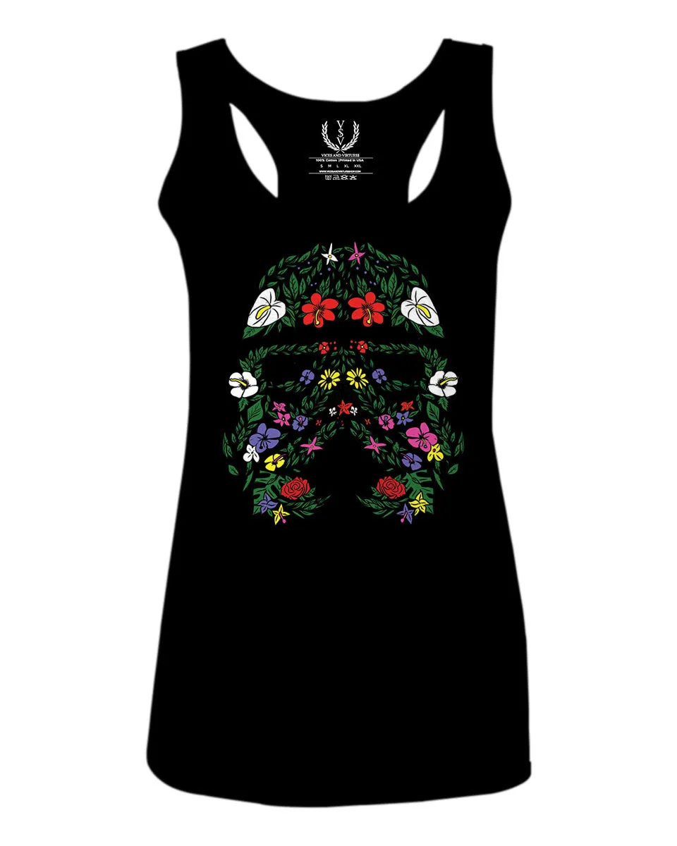 Cool Graphic Floral Tropical Flowers Stormtrooper Street wear  women's Tank Top sleeveless Racerback