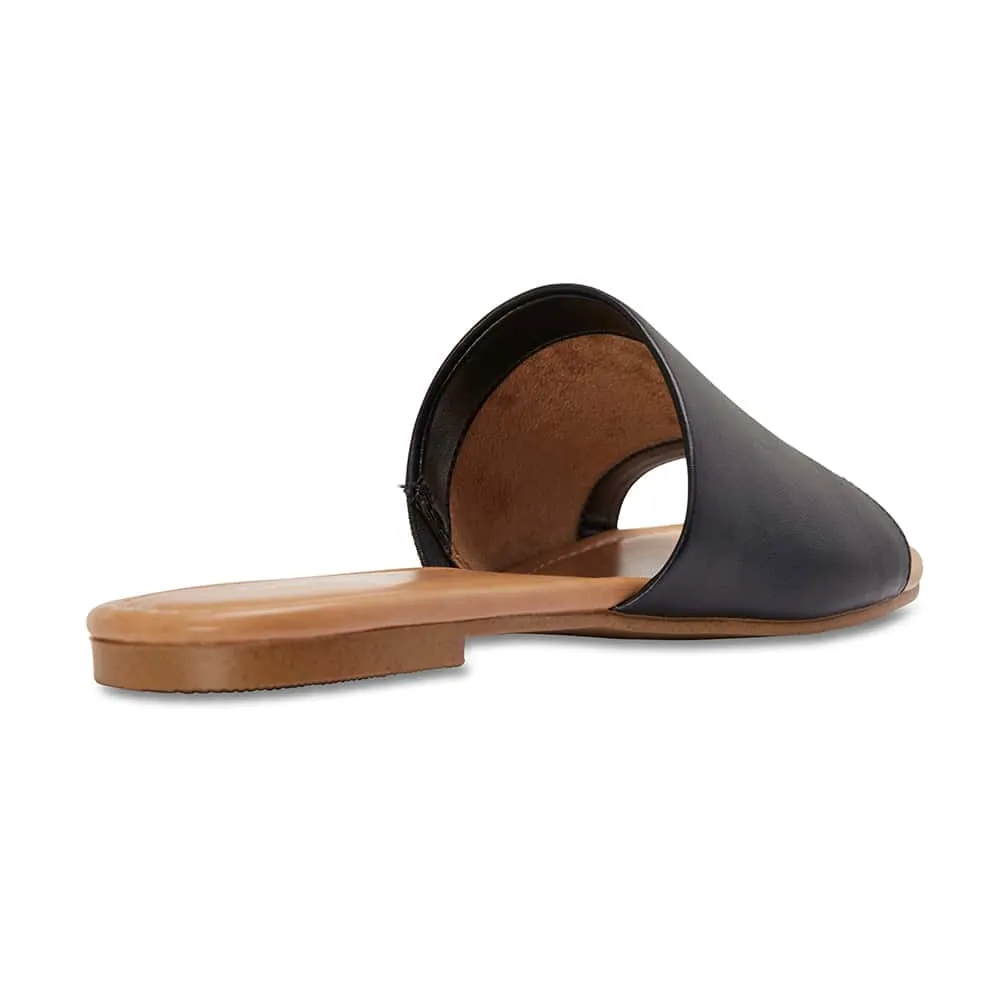 Dana Slide in Black Leather