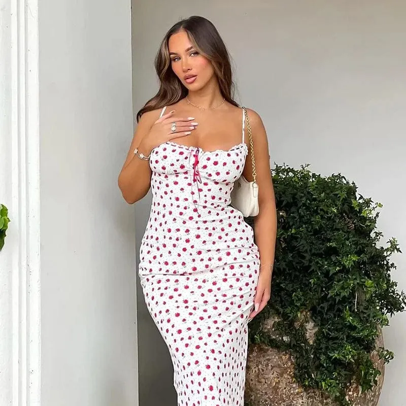 Elegant Floral Print Backless Bodycon Maxi Dress for Women: Sexy Summer Prom, Birthday Party, and Festival Outfit