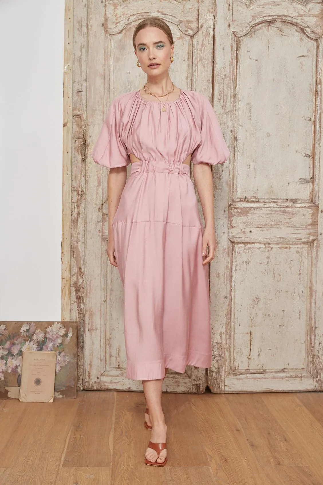 Ersa Cutout Dress in Pink