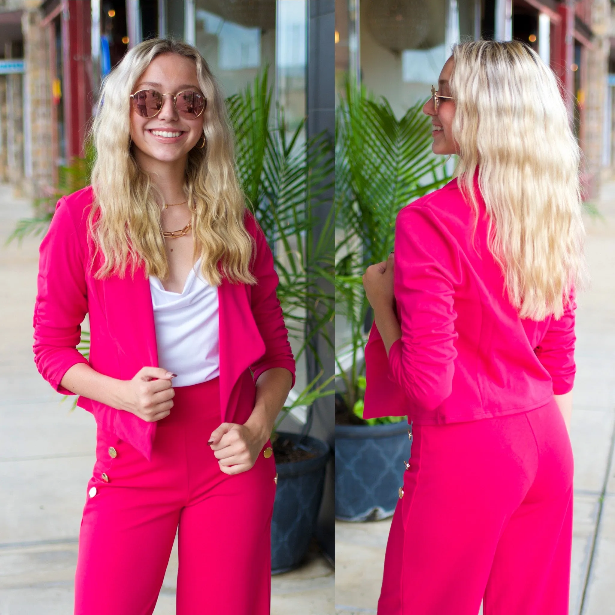 Everyday Blazer-Fuchsia