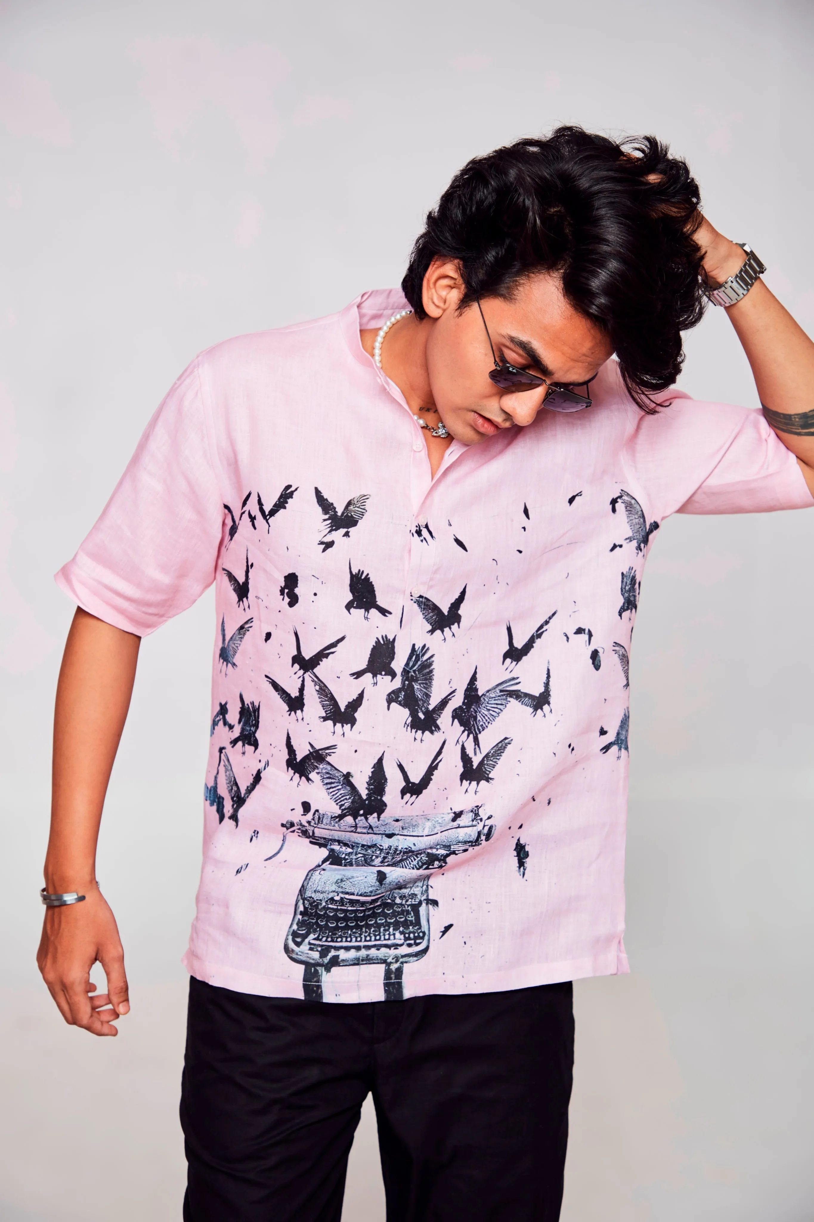 Fingers on Fire : Embrace the Art of Lightning Fast Typing - Pure Linen Short Sleeve Kurta
