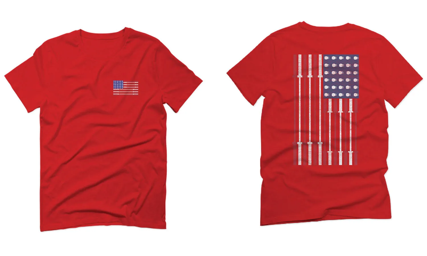 Fitness Bars America American Flags Gym Tough Workout For men T Shirt