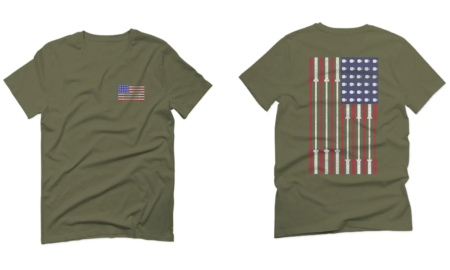 Fitness Bars America American Flags Gym Tough Workout For men T Shirt