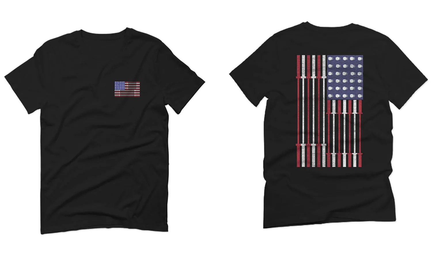 Fitness Bars America American Flags Gym Tough Workout For men T Shirt