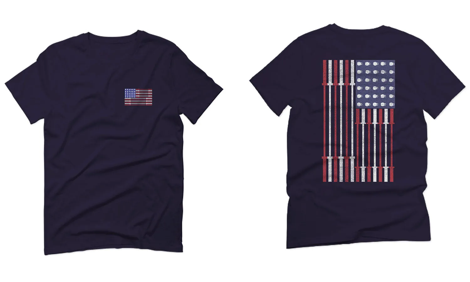 Fitness Bars America American Flags Gym Tough Workout For men T Shirt