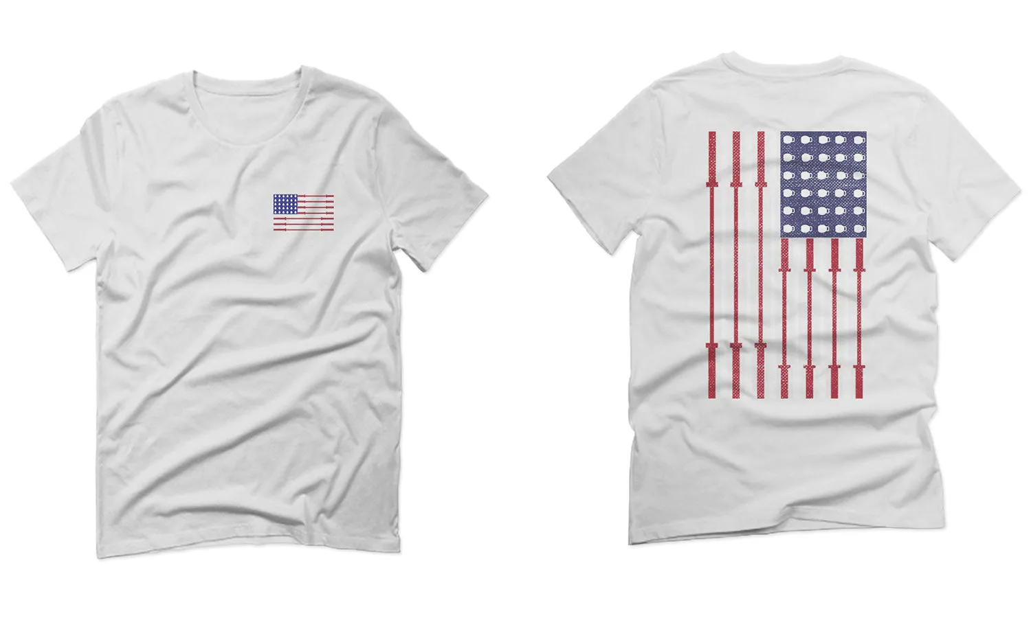 Fitness Bars America American Flags Gym Tough Workout For men T Shirt