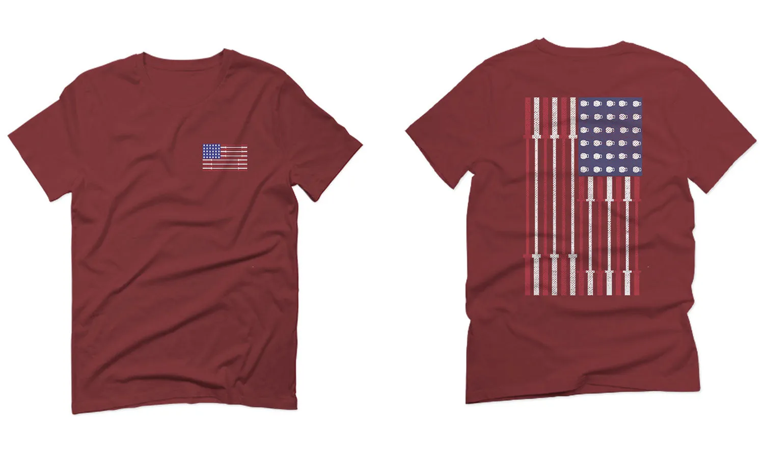 Fitness Bars America American Flags Gym Tough Workout For men T Shirt
