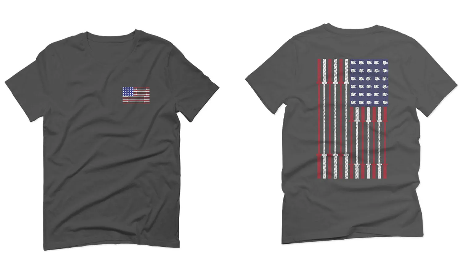 Fitness Bars America American Flags Gym Tough Workout For men T Shirt