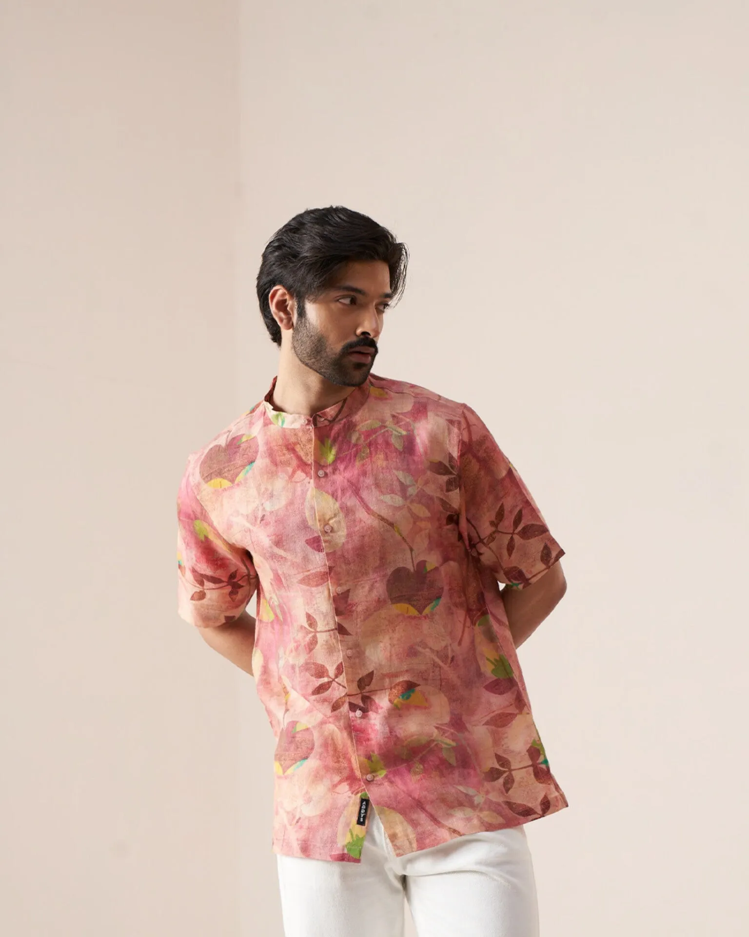 Floral Mirage (Pure Linen Short Sleeve Shirt)  AddysForMen