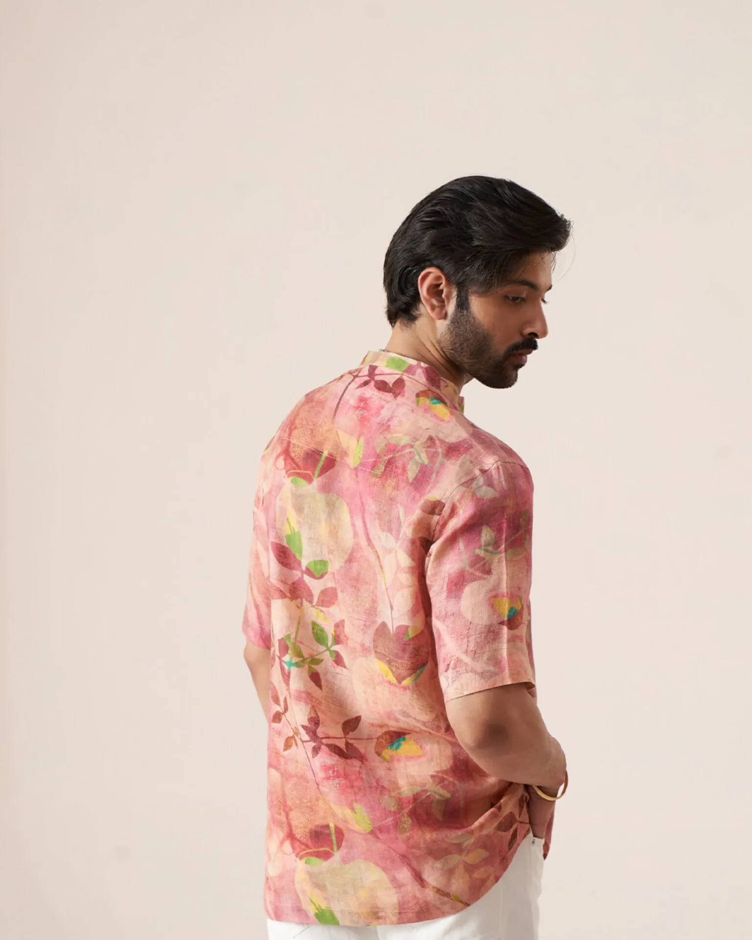 Floral Mirage (Pure Linen Short Sleeve Shirt)  AddysForMen