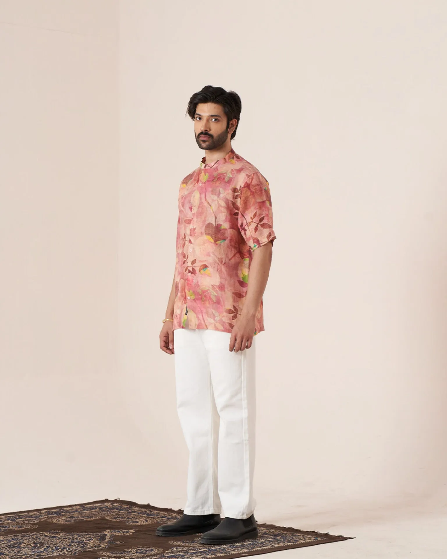 Floral Mirage (Pure Linen Short Sleeve Shirt)  AddysForMen