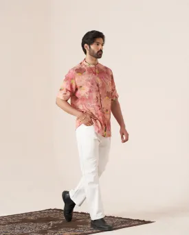 Floral Mirage (Pure Linen Short Sleeve Shirt)  AddysForMen