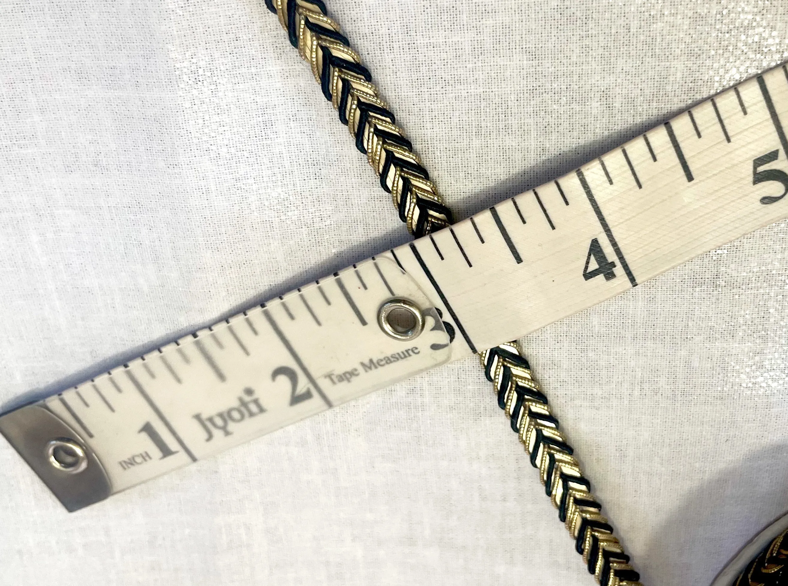 Golden Braid Border, Gray And Golden,  Laces for Dress, Home Décor, Shoe, Bags, Hats, DIY, Handmade, 0.2 inch Broad
