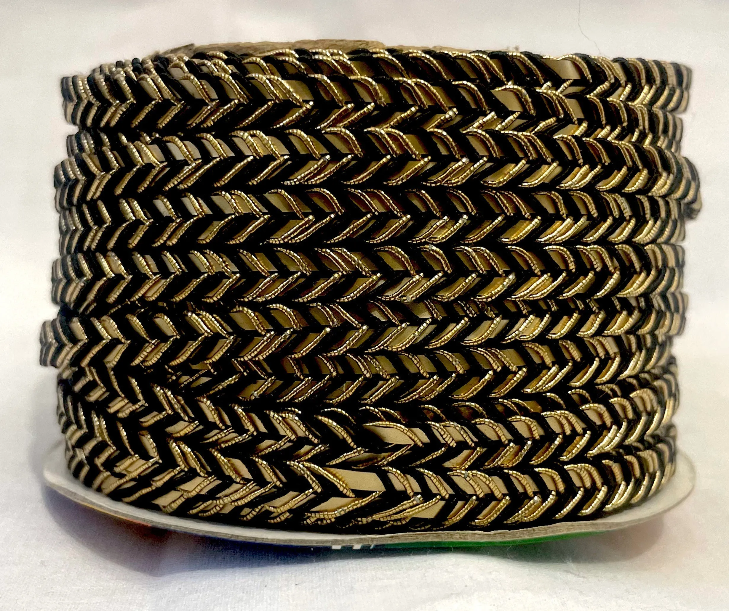 Golden Braid Border, Gray And Golden,  Laces for Dress, Home Décor, Shoe, Bags, Hats, DIY, Handmade, 0.2 inch Broad