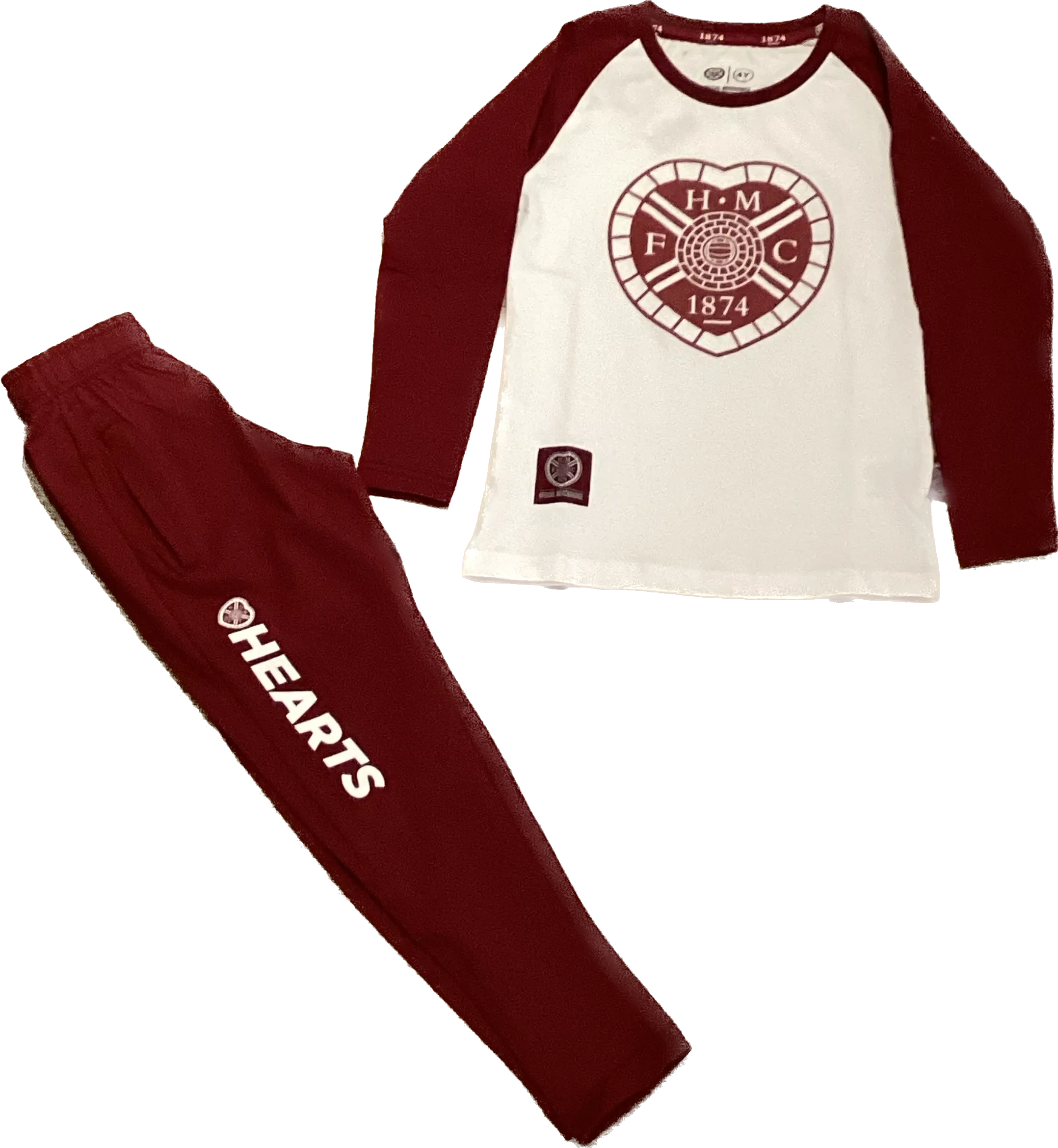 Kids Maroon and White PJs