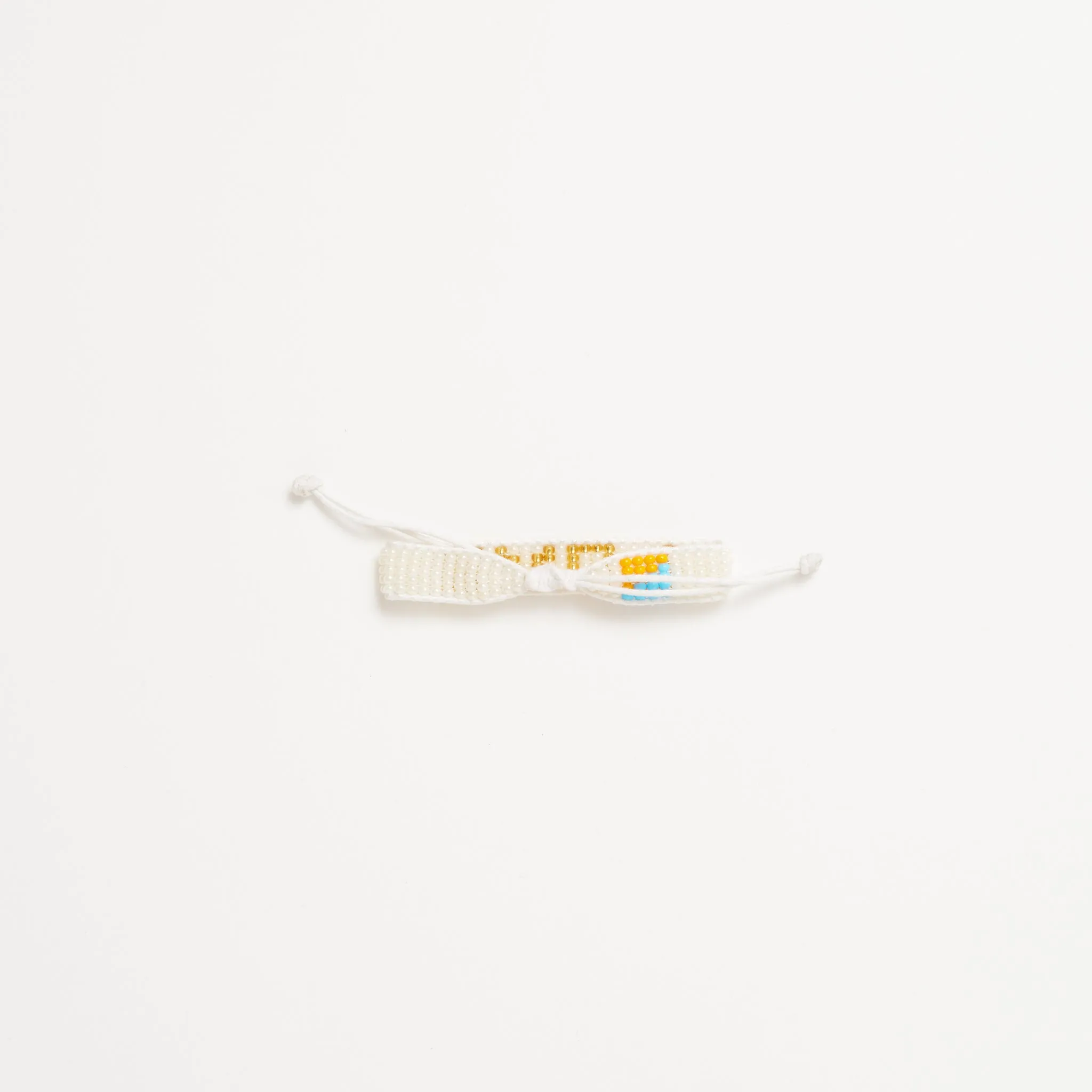 Kids Woven LOVE Bracelet - Pearl/White