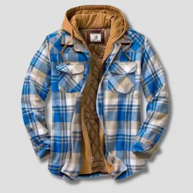 Manuel | Mens Quilted Hooded Plaid Jacket