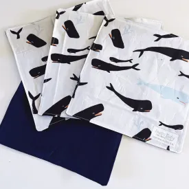 Organic Cotton Baby Crinkle Cloth Sensory Toy | Whales