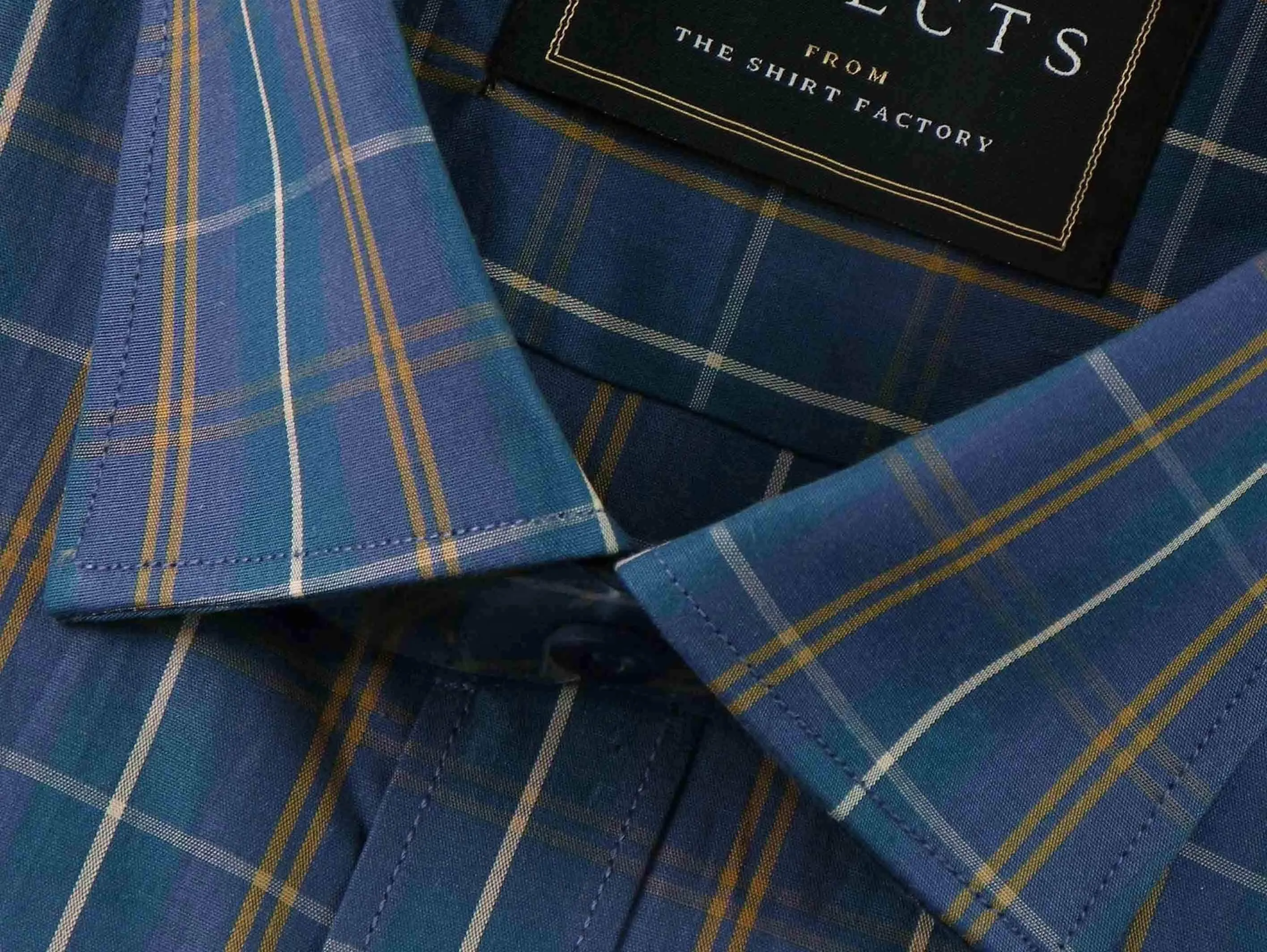 Selects Premium Cotton Check Shirt - Blue (0454)