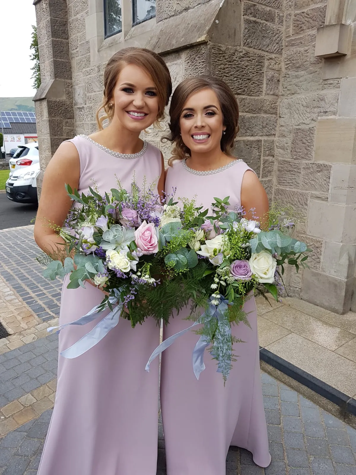 Sienna Silver Grey Pearl Neck Plain & Elegant Bridesmaids Dress