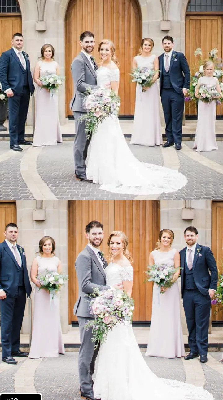 Sienna Silver Grey Pearl Neck Plain & Elegant Bridesmaids Dress