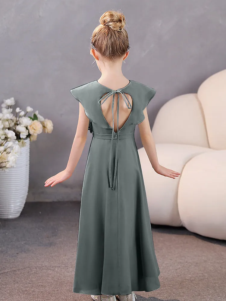 V-Neck Ruffles Chiffon Junior Bridesmaid Dresses