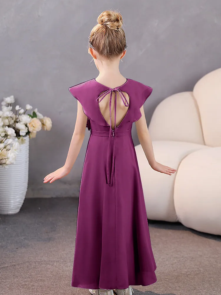 V-Neck Ruffles Chiffon Junior Bridesmaid Dresses