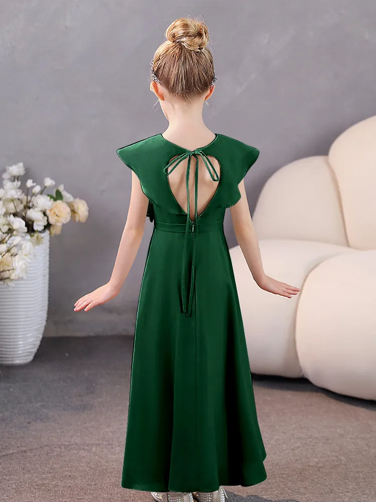 V-Neck Ruffles Chiffon Junior Bridesmaid Dresses