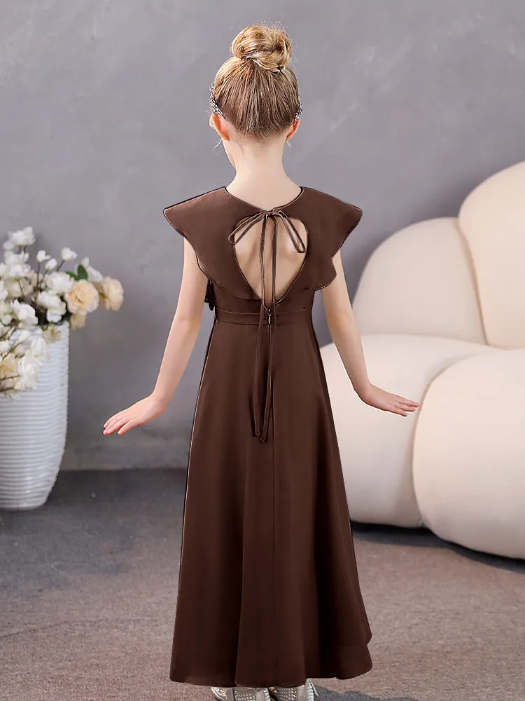 V-Neck Ruffles Chiffon Junior Bridesmaid Dresses