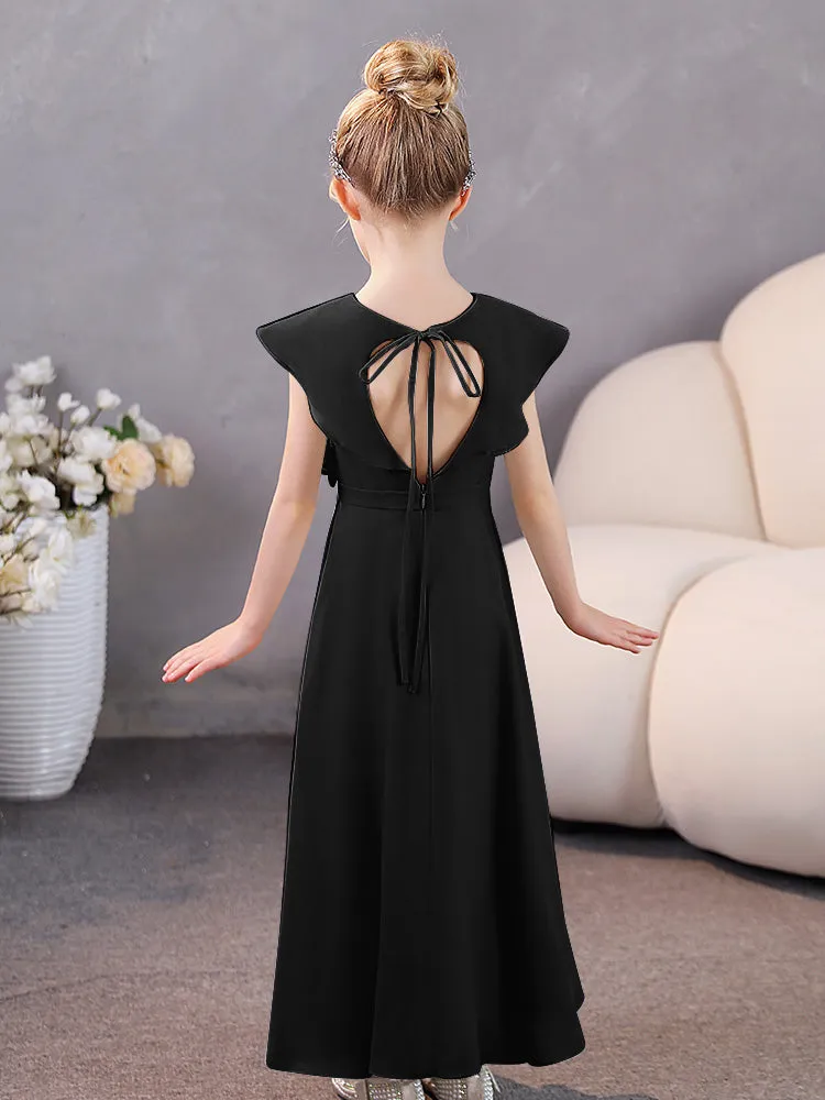 V-Neck Ruffles Chiffon Junior Bridesmaid Dresses