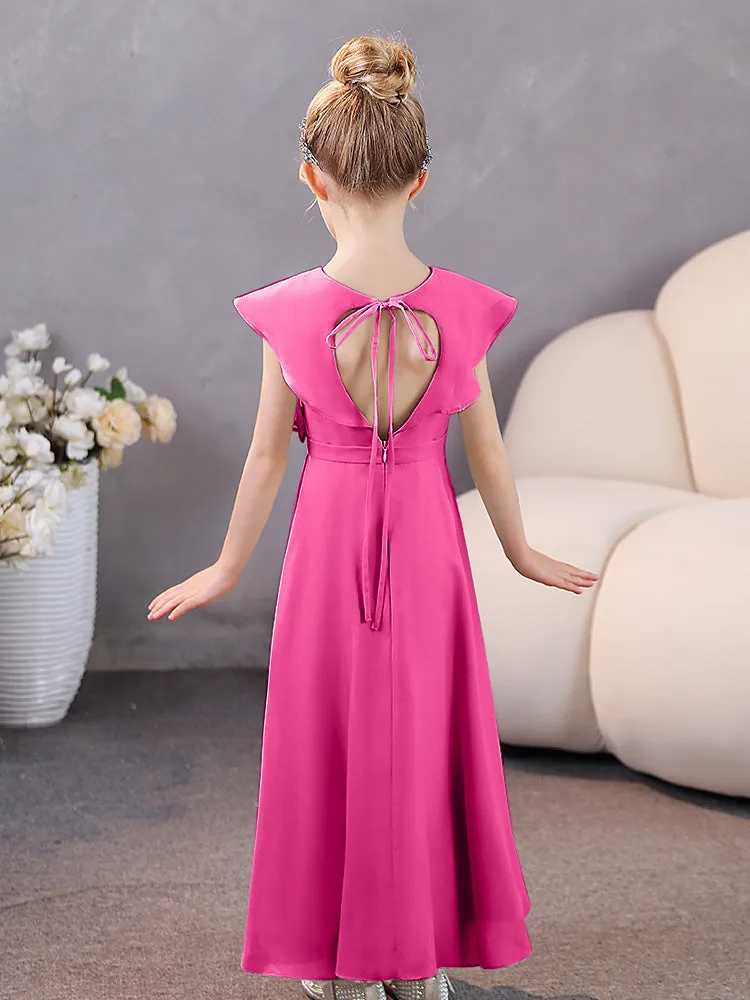 V-Neck Ruffles Chiffon Junior Bridesmaid Dresses