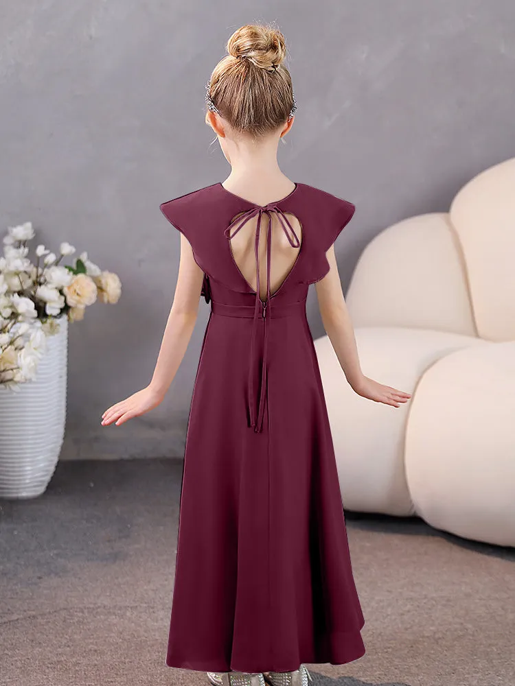 V-Neck Ruffles Chiffon Junior Bridesmaid Dresses
