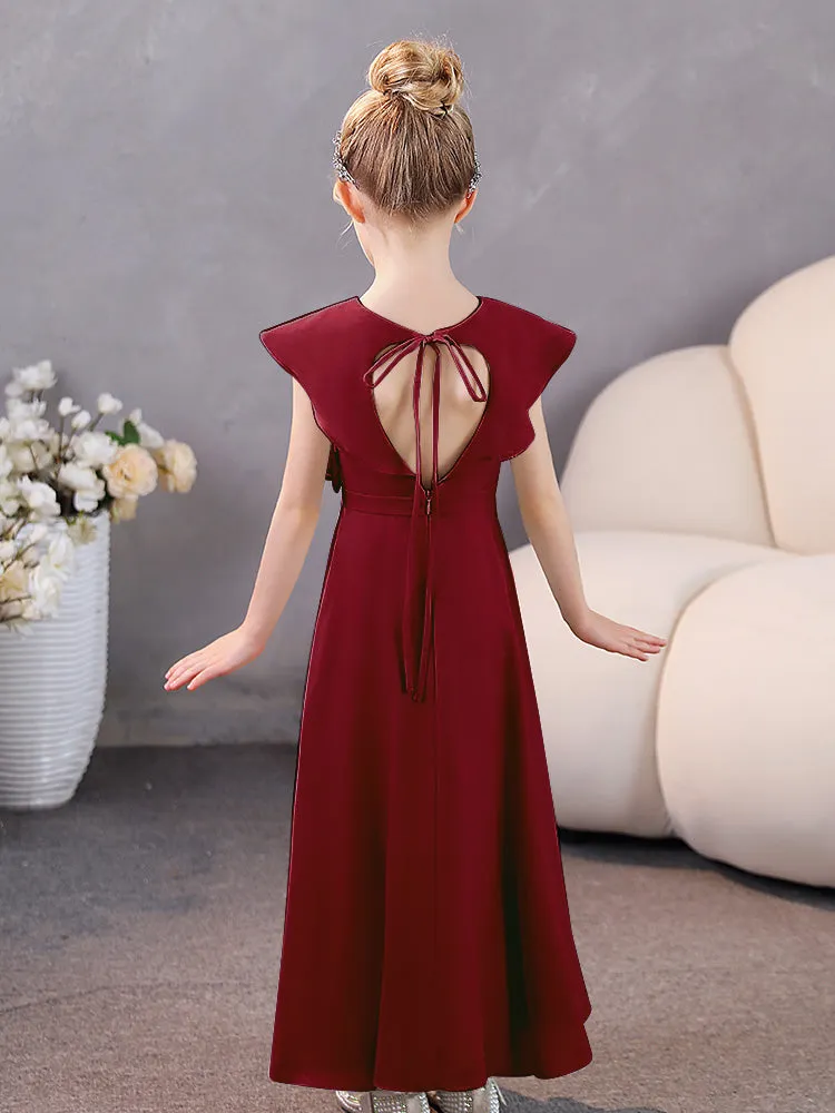 V-Neck Ruffles Chiffon Junior Bridesmaid Dresses
