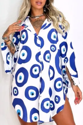 WHITE AND BLUE EVIL EYE SHIRT